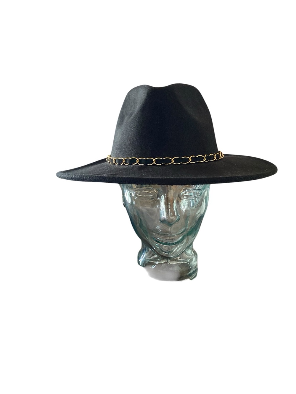 NEW Four Buttons by San Diego Hat Company Black Suede Chain Link Fedora - Picture 2 of 7